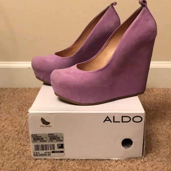 Aldo Purple Suede Wedges - Picture 1 of 2
